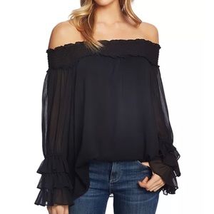 CeCe Off-the-Shoulder Long-Sleeve Blouse